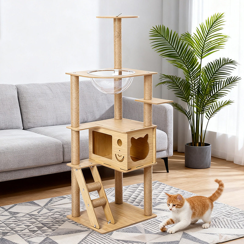 包邮猫爬架窝别墅太空舱猫架猫跳台不占地四季通用猫咪玩具猫抓柱