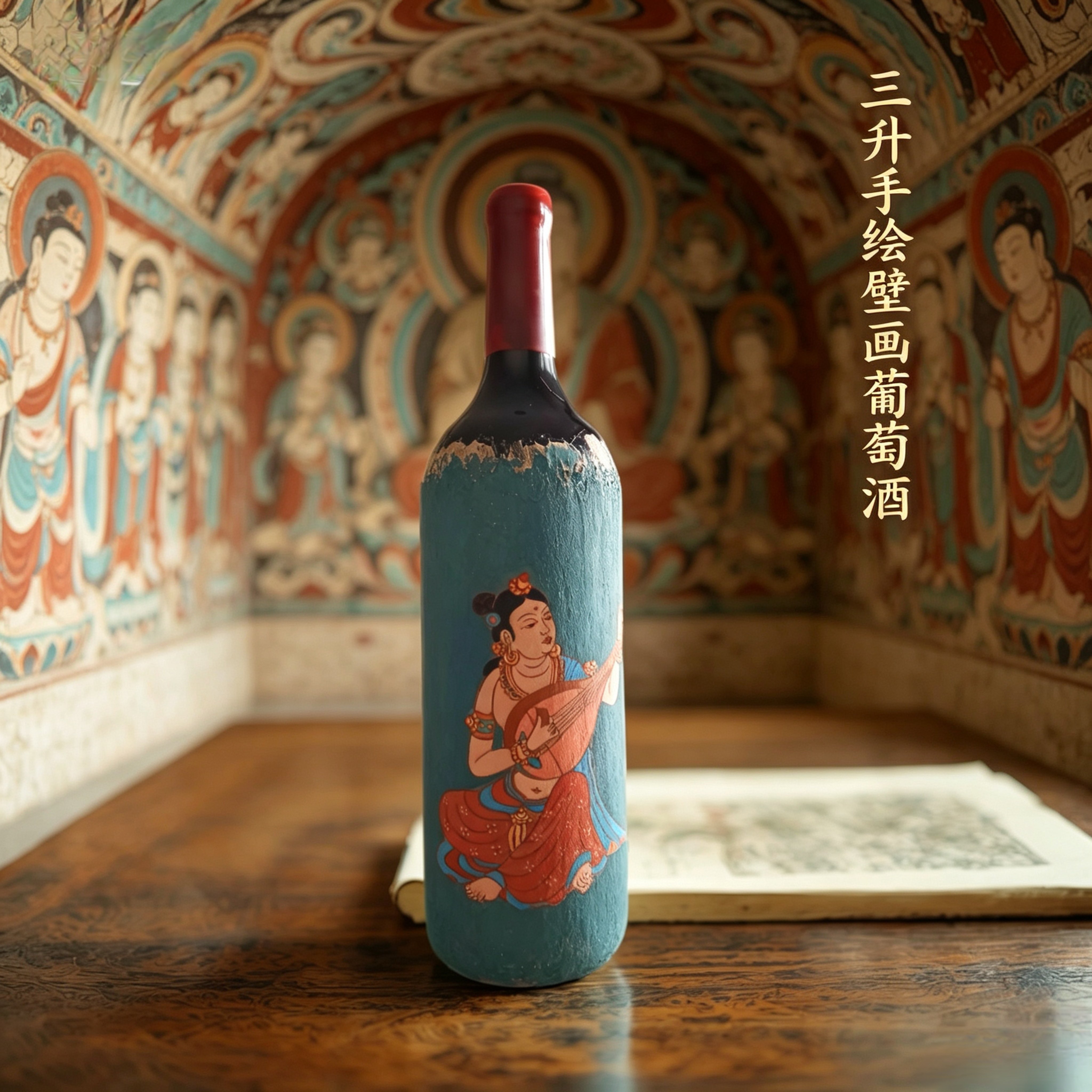 新疆 大瓶手绘壁画艺术干红葡萄酒 3升 单支 收藏 礼品 包邮 包赔