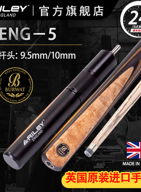 英国RILEY莱利斯诺克台球杆9.5/10mm英国原装进口手工球杆RENG-5