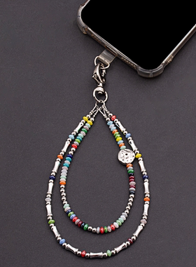 匠心手工坊小米珠手机链相机链小众高级轻奢双链挂绳包包新款彩色