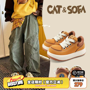 UFO系列 丑萌大头鞋 猫与沙发 Q版 厚底情侣低帮板鞋 黄色袋鼠鞋