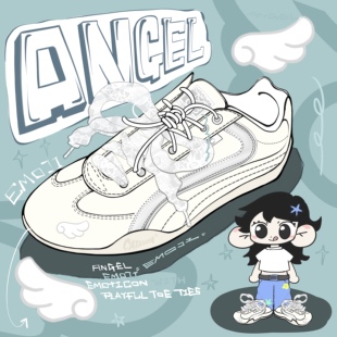 【emoji-lab系列】猫与沙发/白翅膀赛车鞋休闲运动低帮薄底德训鞋