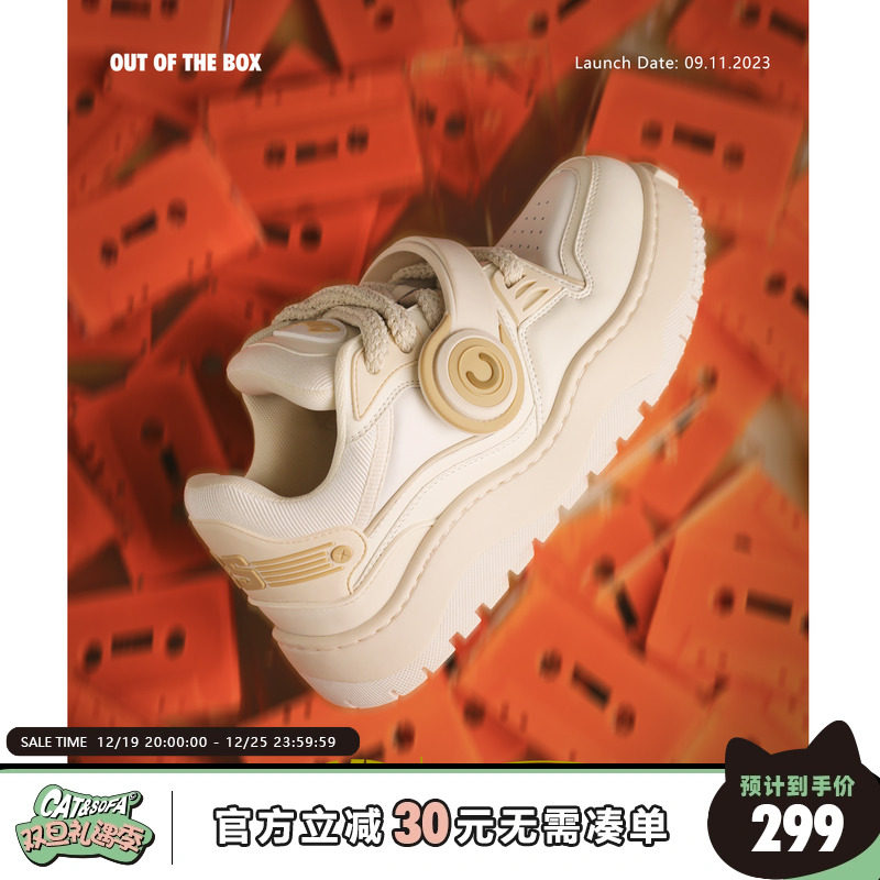 【田嘉瑞同款】CAT&SOFA/猫与沙发 耳机鞋复古面包鞋新款情侣板鞋