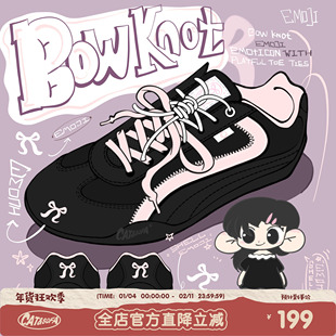 【emoji-lab系列】猫与沙发/黑粉赛车鞋休闲运动低帮薄底德训鞋子