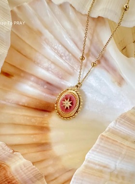 爱情降临「魅惑之星」红纹石八芒星能量项链魅力能量吊坠｜PRAY