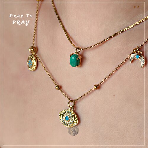Moon·Nazar·Manda|新月曼陀罗三重灵韵显化项链吊坠锁骨链PRAY