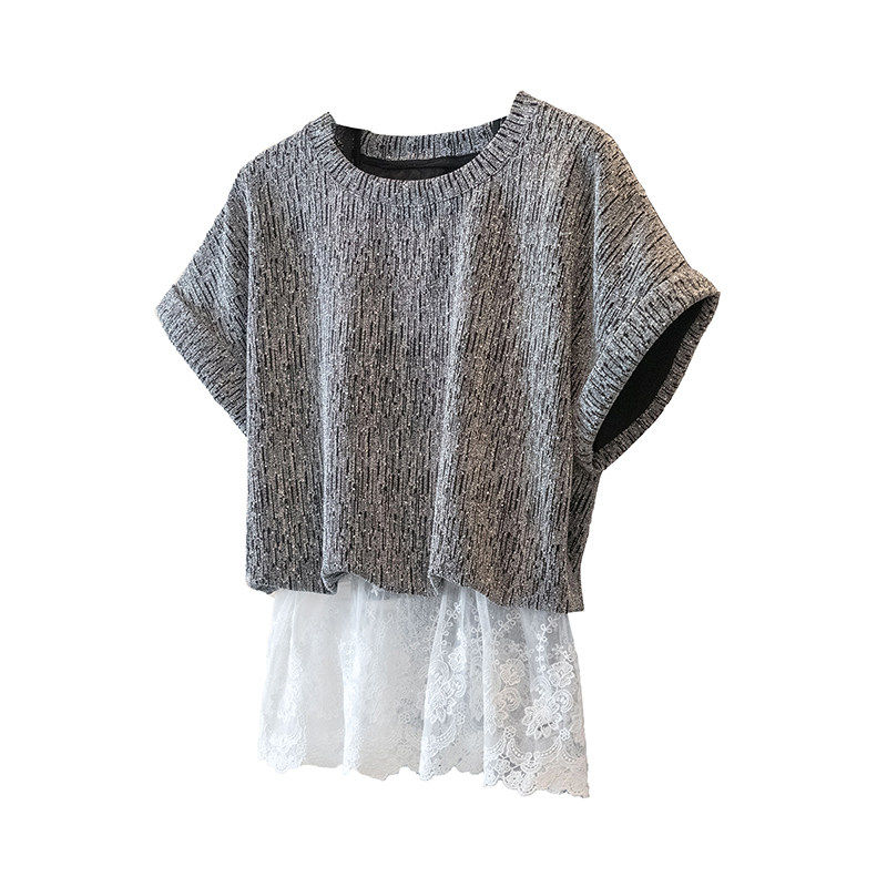 2026新款夏季穿搭一整套女蕾丝花边短袖T恤中长款半身裙大码套装