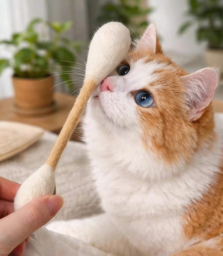 Cactus Wool Felted Stick猫咪自嗨解闷玩具逗猫棉花棒含猫薄荷