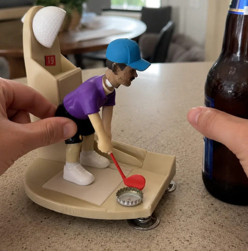 跨境新款Bottle cap golf top高尔夫开瓶器啤酒开瓶器3d打印玩具