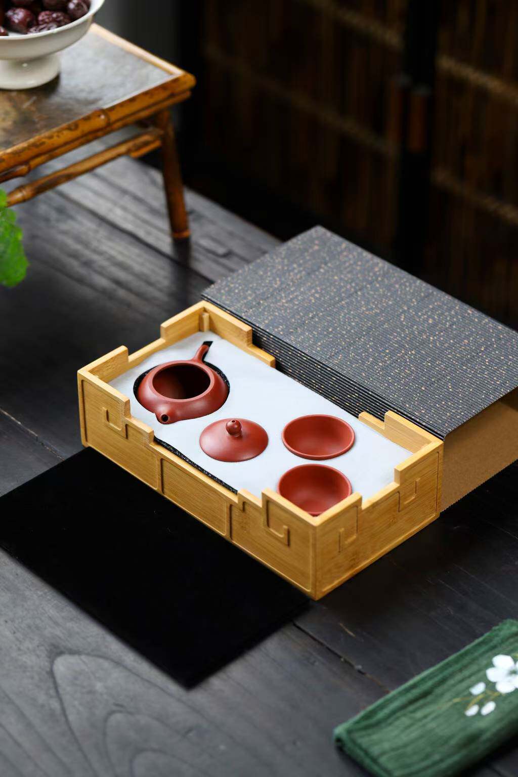 宜兴紫砂壶茶具套装家用办公泡茶器功夫茶一壶两杯礼品盒装