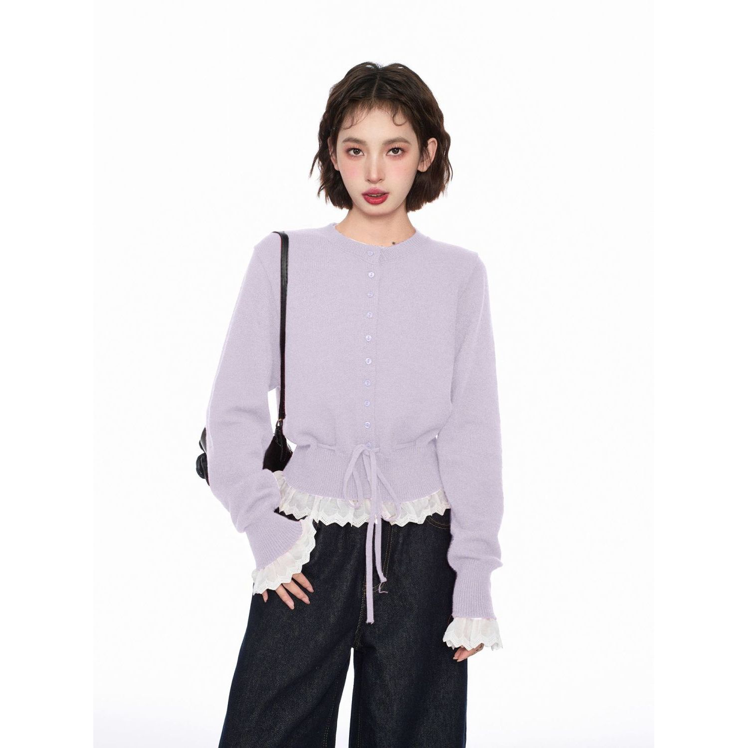 设计感收腰毛衣外套短款上衣秋季