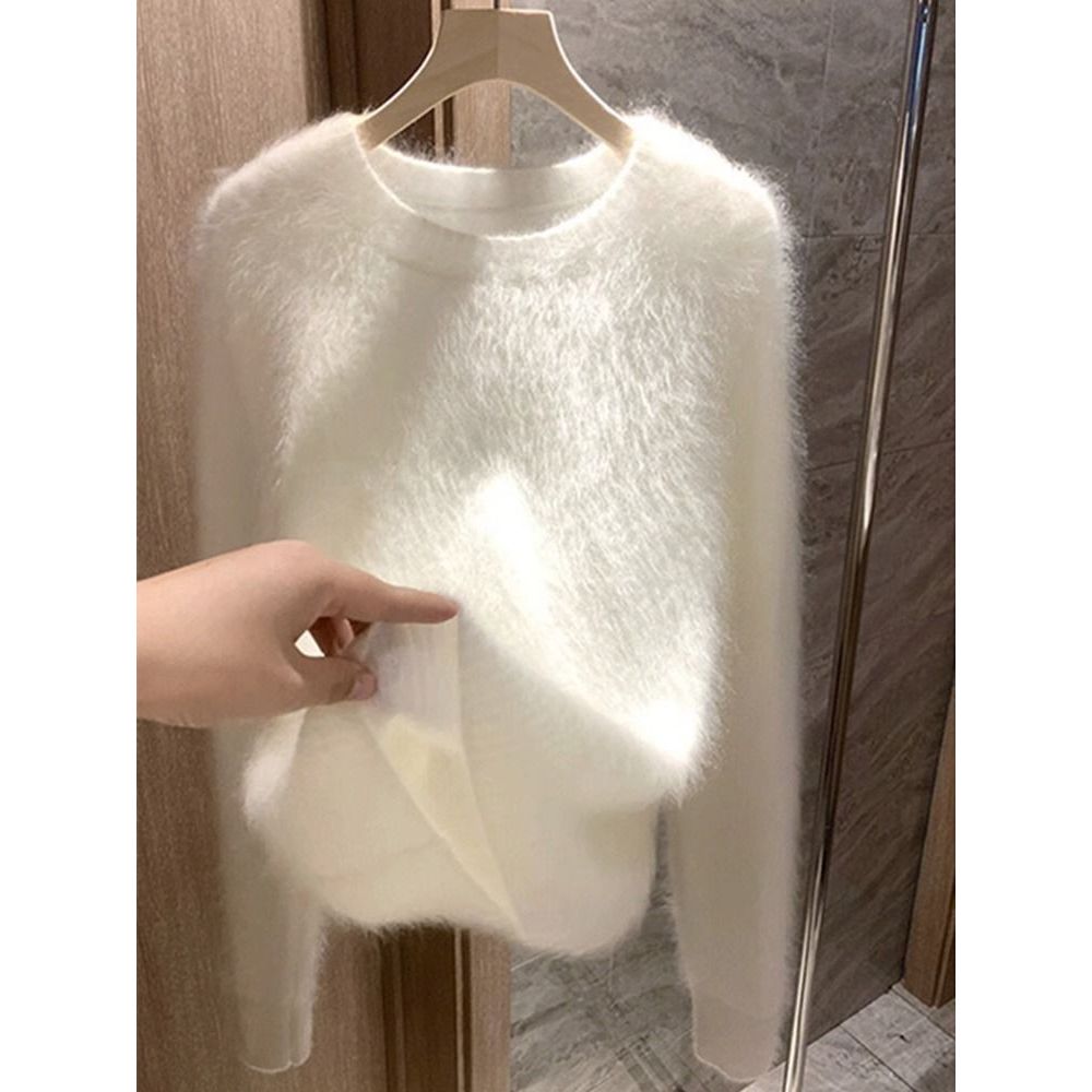 针织上衣女宽松高级套头毛衣