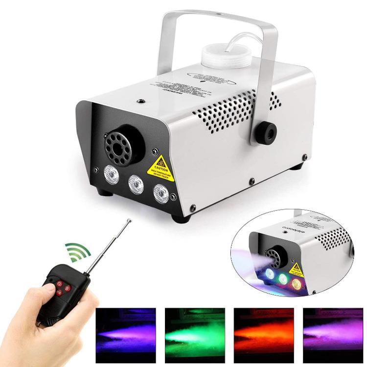 500w带3颗LED灯发光小型迷你舞台烟雾机万圣节银白色外壳带热保护