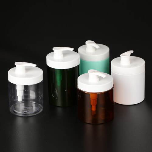 压YFZ料广口泵头瓶护塑瓶子洗手乳液透按明瓶500ml洗发洗护手霜包