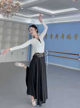 蒙古舞蹈演出服女民族大摆裙蒙古服装新款艺考练习裙蒙族舞蹈服女