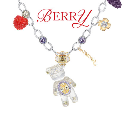 YVMIN尤目 果冻熊浆果项链透明小熊腰链毛衣链设计师新年生日礼物