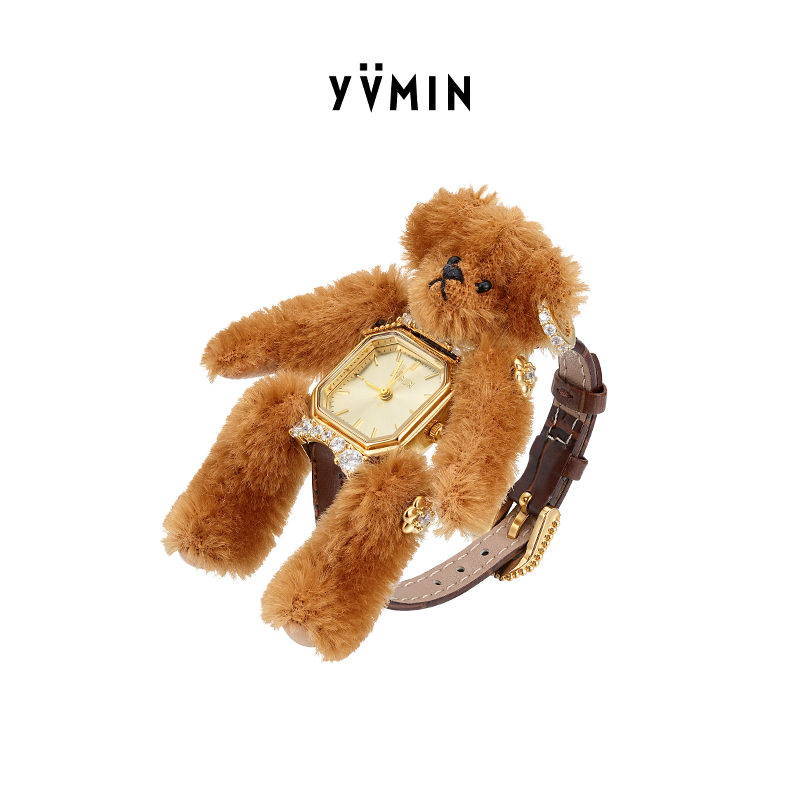 YVMIN尤目 时光手表熊手链可看时间设计师生日礼物新品