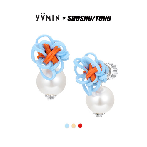 YVMIN尤目橡皮筋花珍珠耳钉