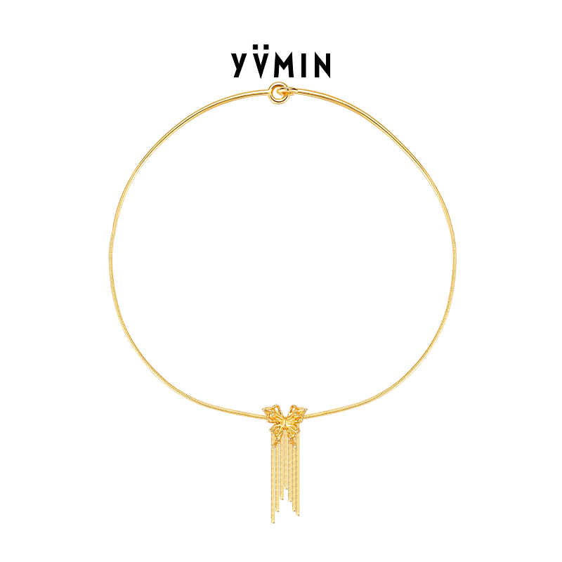 YVMIN尤目短流苏液态蝴蝶项链