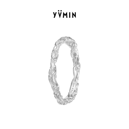 YVMIN/尤目情侣纯银糖纸肌理戒指