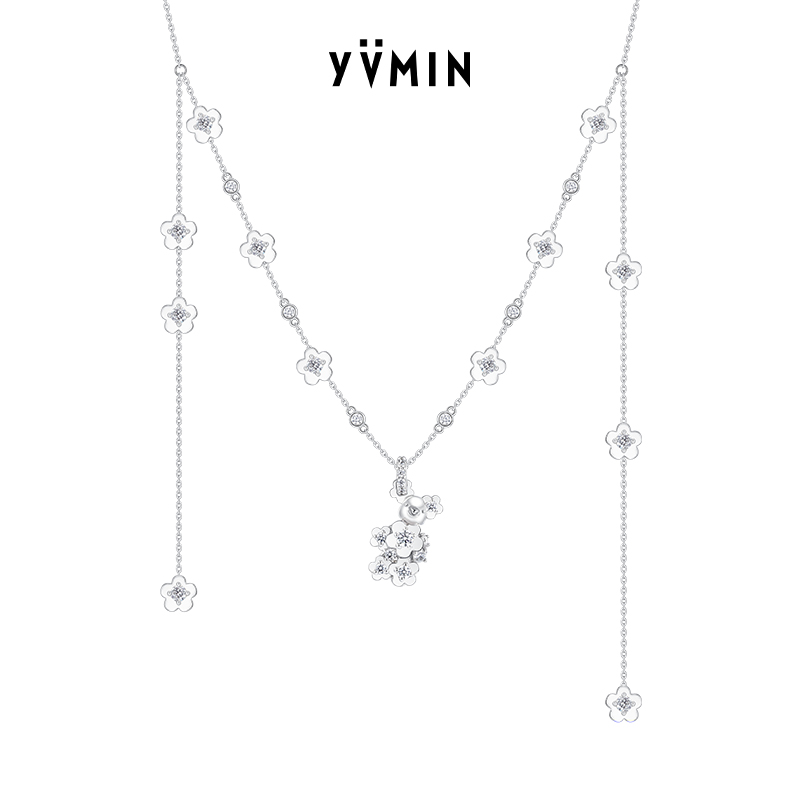 YVMIN尤目花朵mini熊项链