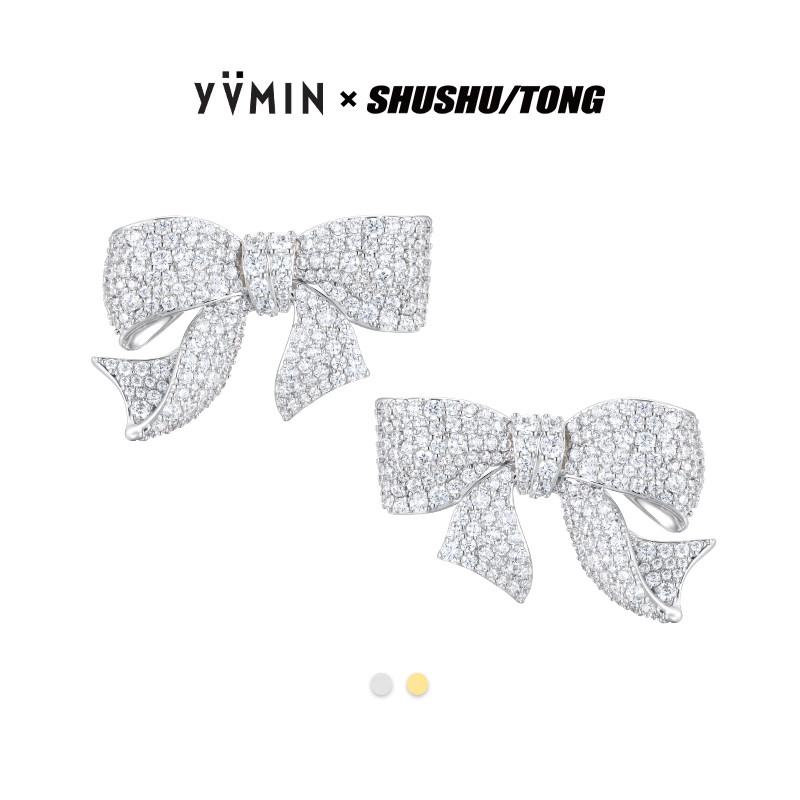 YVMIN尤目 x SHUSHUTONG 礼物蝴蝶结耳钉耳夹设计师生日礼物新品