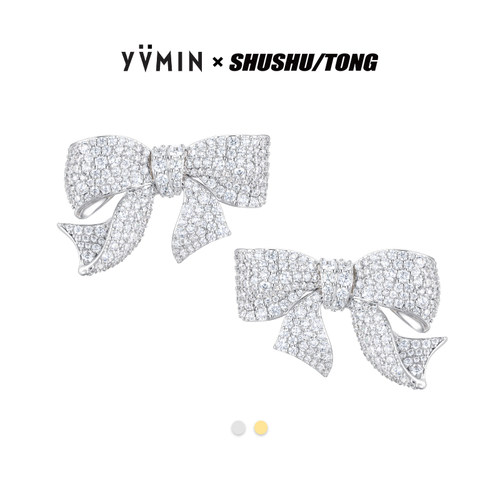 YVMIN尤目 x SHUSHUTONG 礼物蝴蝶结耳钉耳夹设计师生日礼物新品