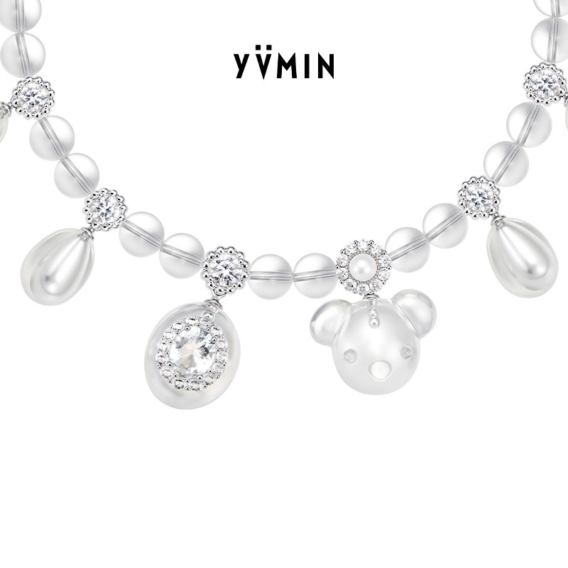 YVMIN尤目 解构葡萄熊短项链锁骨链设计师女生生日礼物新品