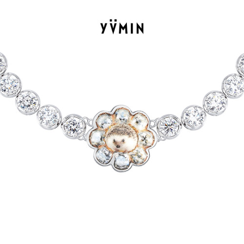 YVMIN尤目 刺猬印花陶瓷项链女款锁骨链设计师生日礼物
