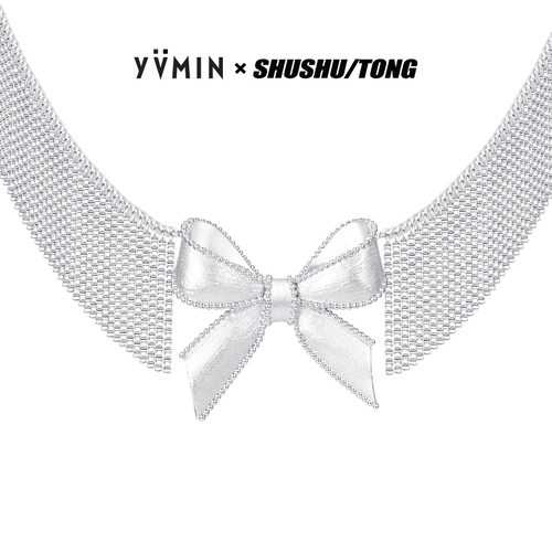 YVMIN尤目 x SHUSHUTONG 蝴蝶结链条流苏choker项链毛衣链礼物