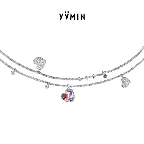 YVMIN尤目甜食宝石爱心锁骨链
