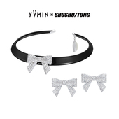 YVMIN尤目xSHUSHUTONG 密镶蝴蝶结醋酸项圈choker情人节生日礼物
