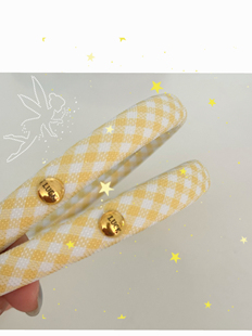 鹅黄色~纯色布艺宽发箍女法式小金标高颅顶发卡小众设计旅行头箍