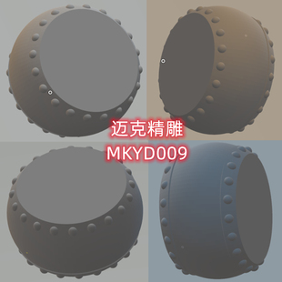 圆雕石凳三维模型图3D打印stl模型象棋子圆雕石雕三维模型图