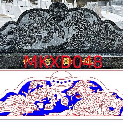龙凤碑帽文泰线雕精雕浮雕铣底清底墓碑龙凤碑头