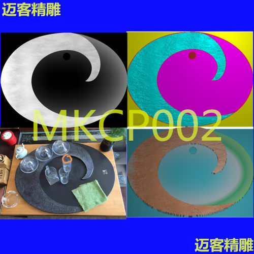 新款茶盘精雕图简约现代茶盘浮雕灰度图带线石雕木雕茶盘