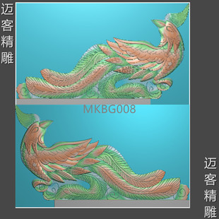 凤 双凤精雕图墓碑寸鼓 抱鼓石鼓衬鼓 耳朵灰度图石雕浮雕图