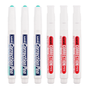 日本UNI三菱修正液CLP300高光笔钢头修正笔学生笔式三棱涂改液白色快干CLP-80建筑手绘消除字迹修正笔