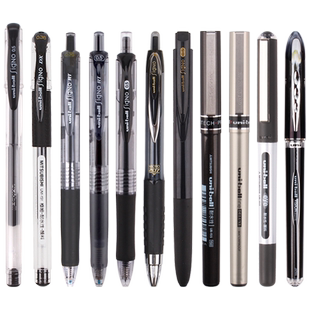 日本uniball三菱中性笔0.5学霸刷题考试黑色笔0.38办公学生用按动式水笔um100/151/umn155/one速干走珠签字笔