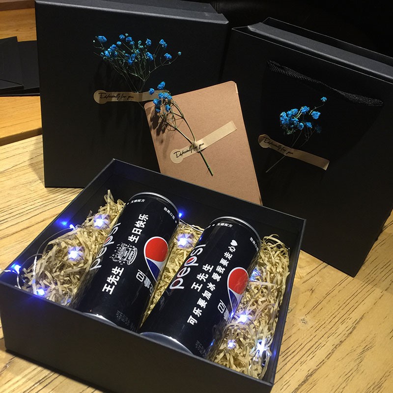 可口可乐定制生日礼物diy礼品抖音同款易拉罐刻名字祝福语礼盒装