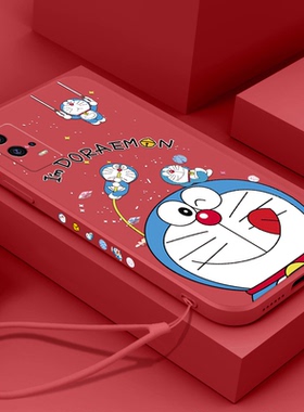 新年vivoiqoo8手机壳红色iqoo8pro软壳s10多啦a梦s10pro液态硅胶s10e克莱因蓝v23e全包叮当猫挂绳男女超薄套