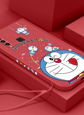 新年vivoy5s手机壳红色vivoy9s软壳vivoy52s多啦a梦y53s液态硅胶y31s克莱因蓝y19全包叮当猫挂绳女情侣超薄套