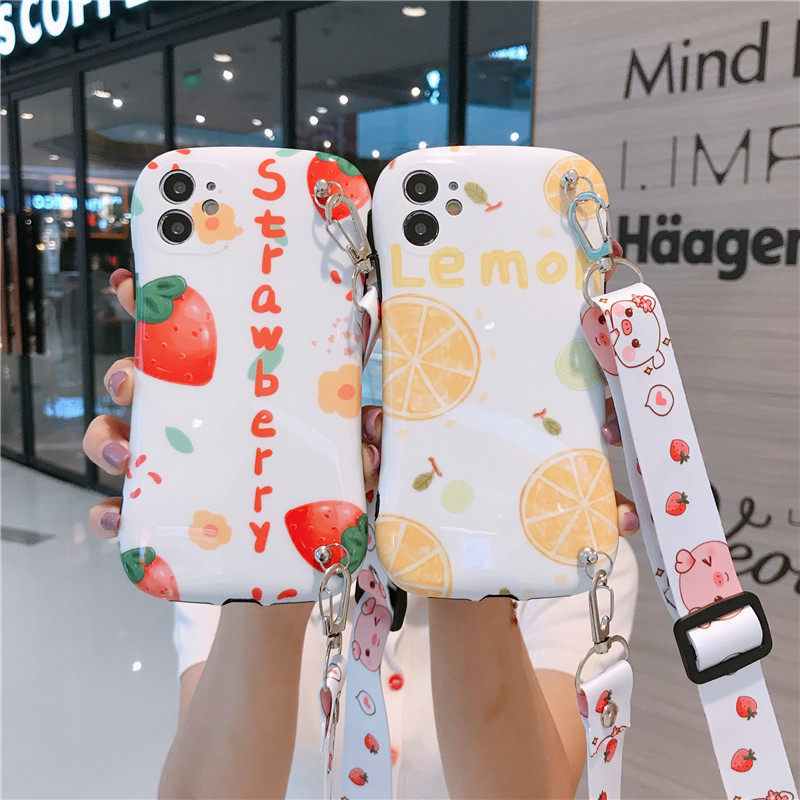 草莓柠檬华为p40手机壳斜挎Mate30带挂绳mate40挂脖nova7背包式p30pro软硅胶Nova6se全包5pro保护套荣耀v30女,3C数码配件,手机保护套/壳,淘宝优惠券,粉丝福利购,淘宝优惠卷