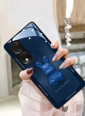 立体雾霾兔适用荣耀80手机壳新款80pro高端女70红色60se新年50pro网红爆款v40潮牌男30s保护套20全包镜头超薄