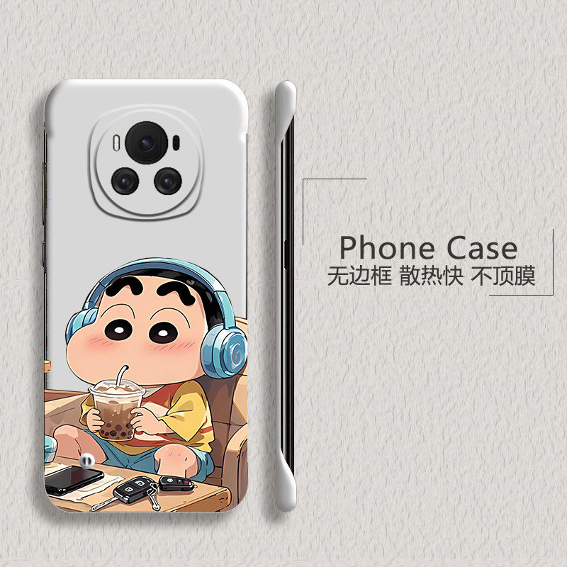 蜡笔小新适用华为荣耀magic6手机壳x60i无边框magic5pro散热x50i+新款magic4半包magic3超薄魔术5至臻版硬女