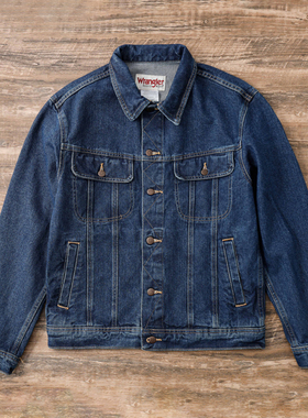 美版正品 Wrangler威格男士牛仔夹克百搭翻领复古外套长袖RJK30AN