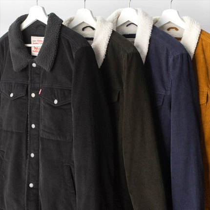 美版正品Levi's李维斯复古高端灯芯绒羊羔绒外套男潮流夹克秋冬季