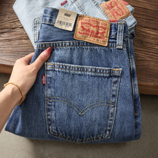 水洗做旧长裤 男士 复古牛仔裤 Levis李维斯555系列90S宽松直筒美式