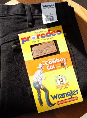 美版正品 Wrangler威格男士宽松牛仔裤黑色休闲直筒长裤1013MWZWK