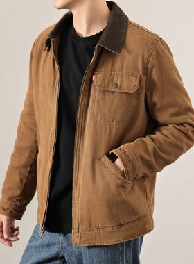 Levis李维斯Depot棉质帆布夹克男美式底特律翻领加厚外套秋冬棉衣